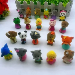 New Arrival Big 6cm Forest Animal Family Figure Duck Frog Turtle Pig Dog Panda Flocked Shaggy Figurine Collect Model Toy for Man