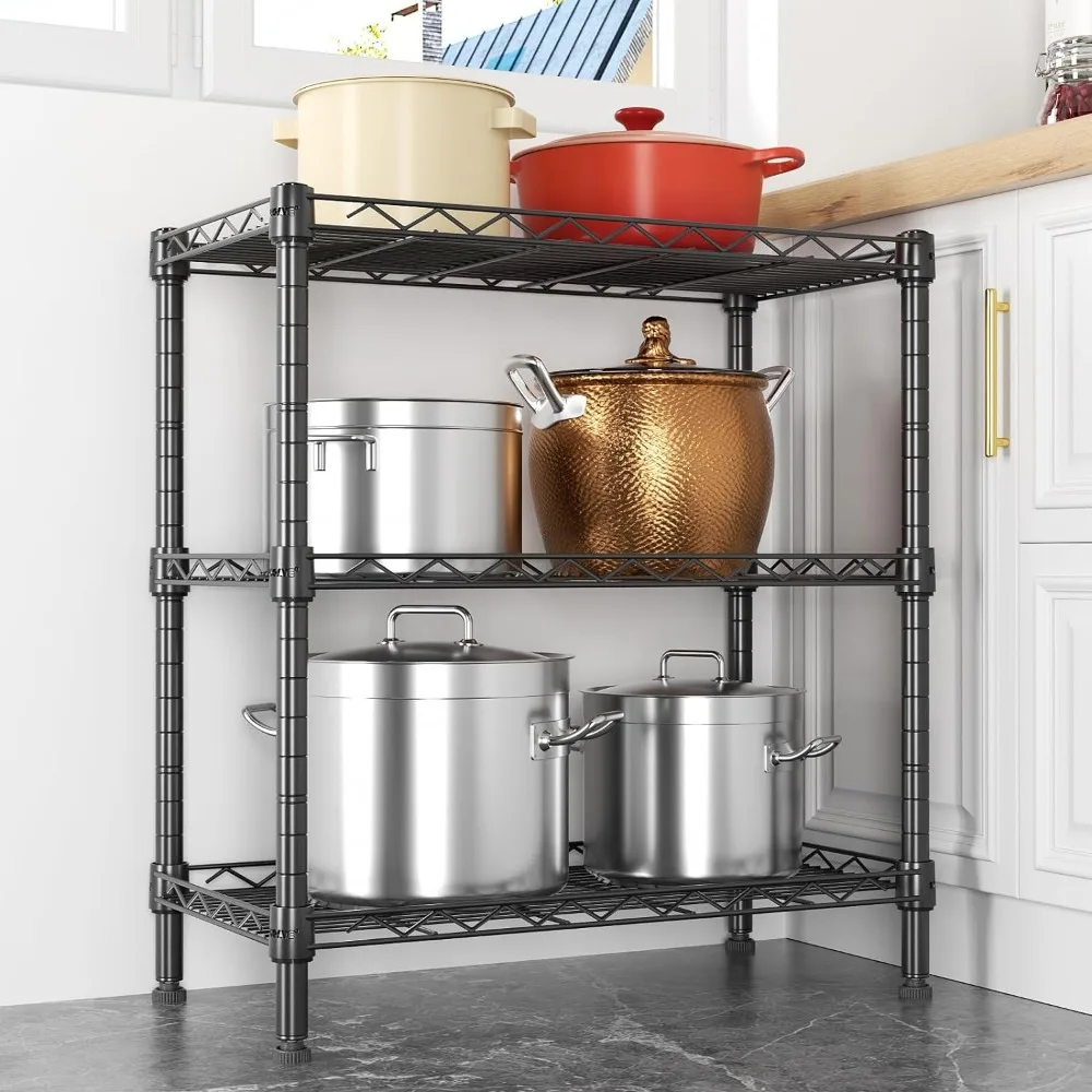 SINGAYE-Metal Armazenamento Rack Wire Shelving Unidade, Prateleiras para Cozinha, Lavandaria Despensa Closet, 660Lbs Capacidade, 23.6 "L x, 5 Camadas