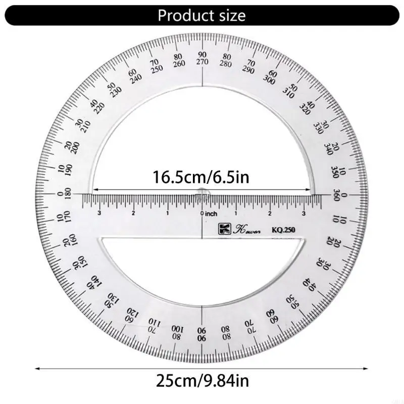G8TA 25 Runde Prospraktor -Regelkreis Prospraktor -Mathematik -Protraktor für Schüler