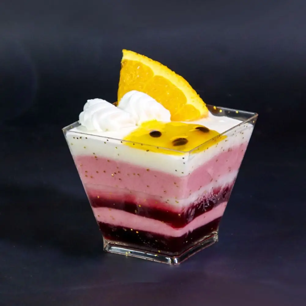 

10 шт., креативная пластиковая одноразовая чашка для мусса, прозрачная 60/70 мл, прозрачная чашка в форме лестницы, чашка для йогурта, закуски, желе, пудинга, домашняя чашка