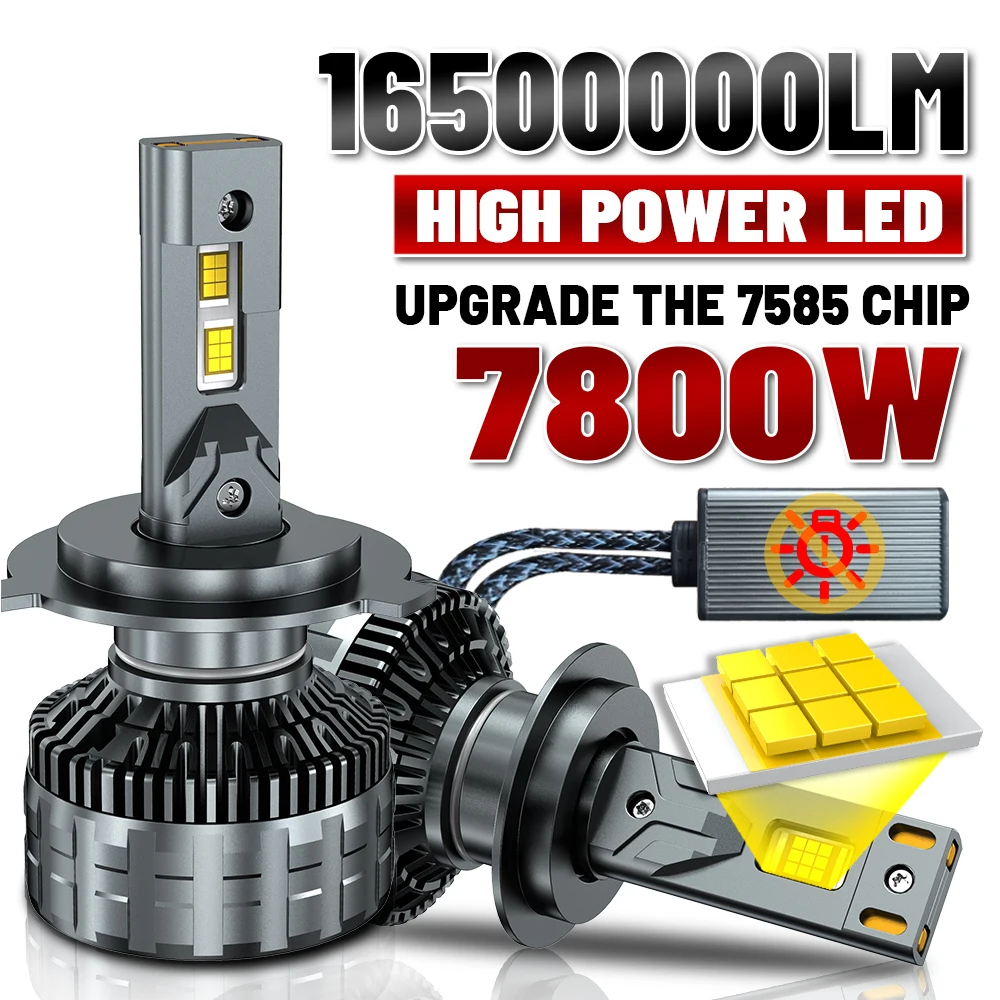 

7800W H4 H7 LED Headlight 16500000LM Super Bright led Canbus Car Lamps H3 H4 H11 H13 9005 9006 9007 9012 Fog Lamps Car Light 12V
