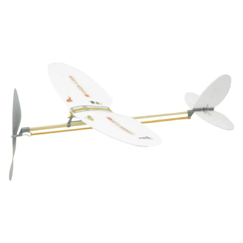 DIY Hand Throw Flying Glider Planes Adjustable Center Random Color Elastic Rubber Band Powered Assembly Model Toys