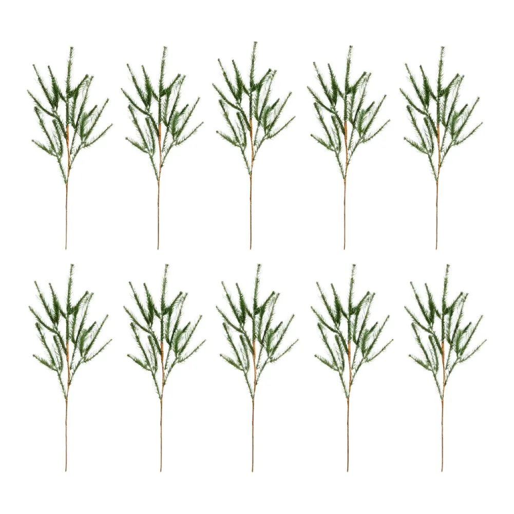 Artificial Pine Bonsai Plant for Home Office Decor Realistic Three Pronged Needles Soft Plastic 7.7in Potted Greenery