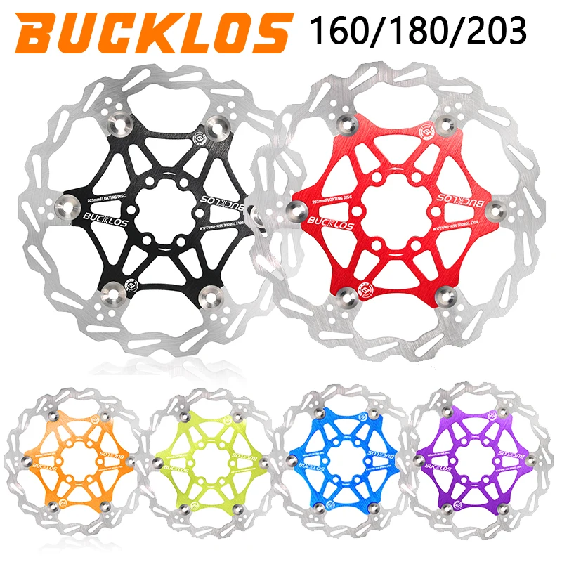 BUCKLOS Fahrradbremsscheibe 160 mm 180 mm 203 mm Fahrrad schwimmender Rotor Wärmeableitung Fahrrad hydraulischer Bremsscheibe für SHIMANO
