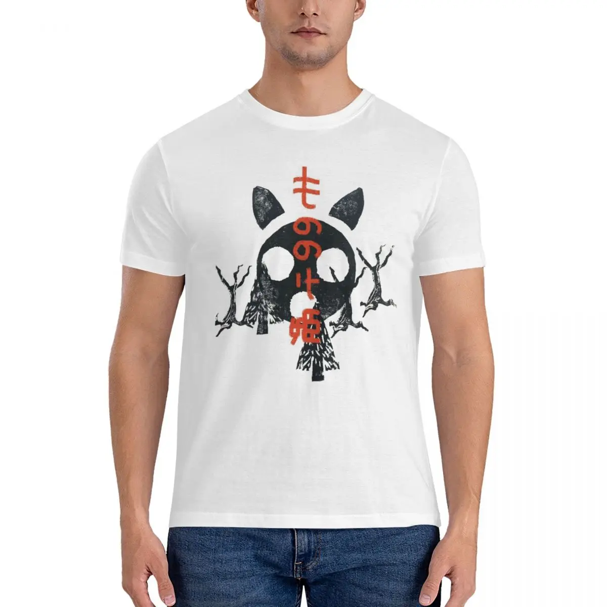 Mononoke Print Premium Men T-Shirt Classic Plus Size T Shirts Men's O-Neck Cotton Tees Short Summer Male