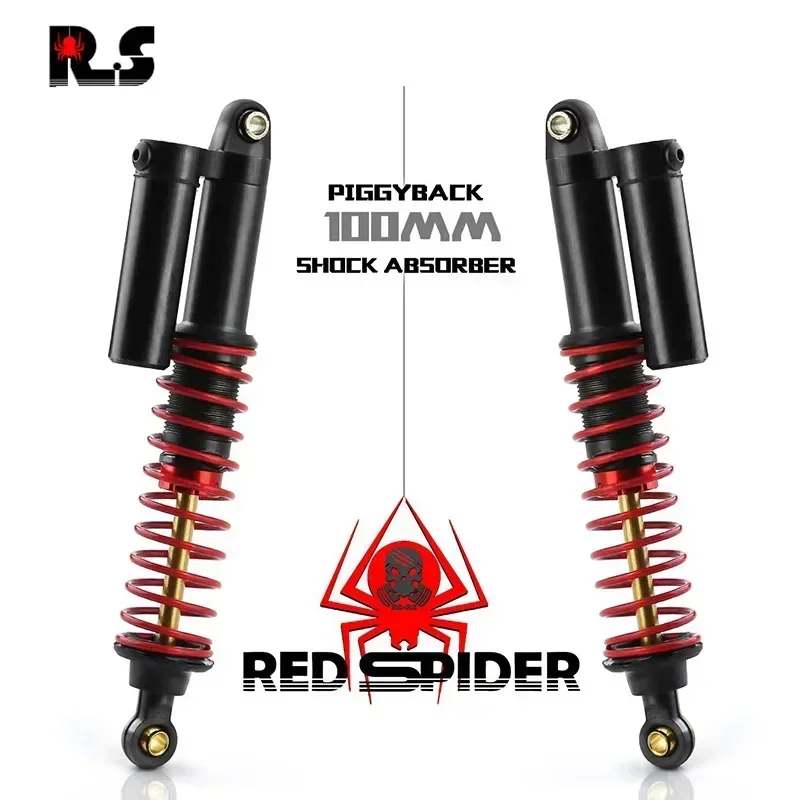 2pcs 100mm Metal Shock Absorber Piggyback For 1/10 1/8 RC Car Rock Crawler TRX4 SCX10 90046 RBX10 YIKONG 4102 4103 KM2