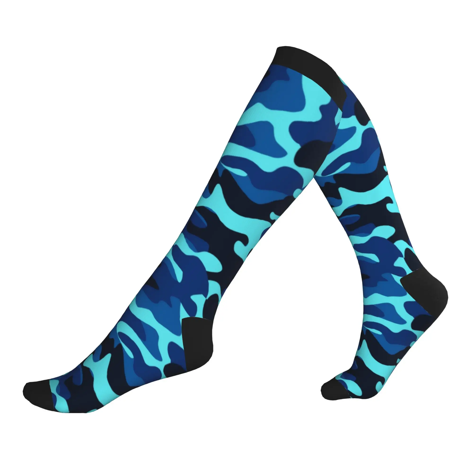 

Navy Blue Military Camo Dress Socks Men's Women's Warm Fashion War Tactical Camouflage Sports Compression Socks