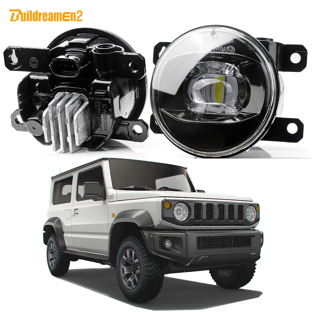 2 X 30W LED Lens Fog Light Assembly 8000LM Car Right + Left Fog Lamp For Suzuki Jimny JB64 JB74 2018 2019 2020 2021 2022 2023