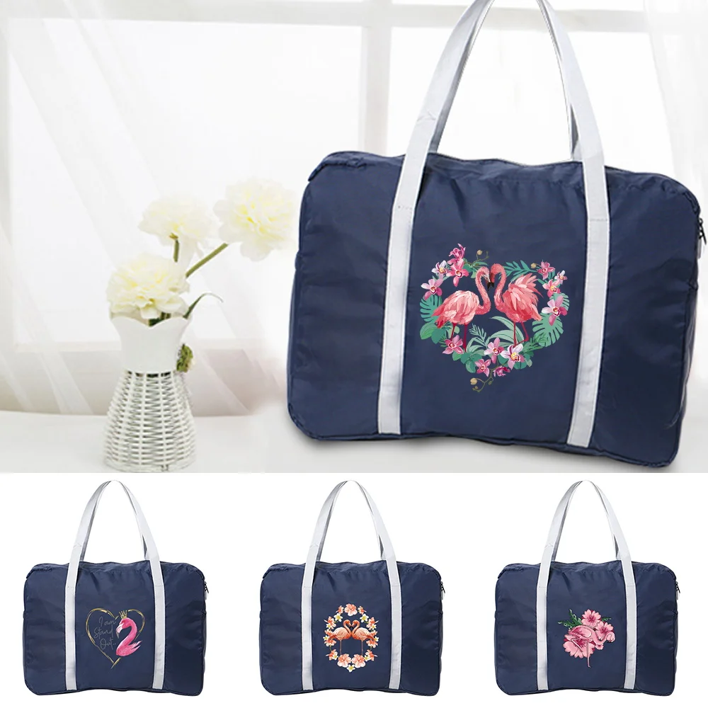 

Fashion Flamingo Pattern Unisex Folding Bag Portable Waterproof Bag New Large Storage Bag