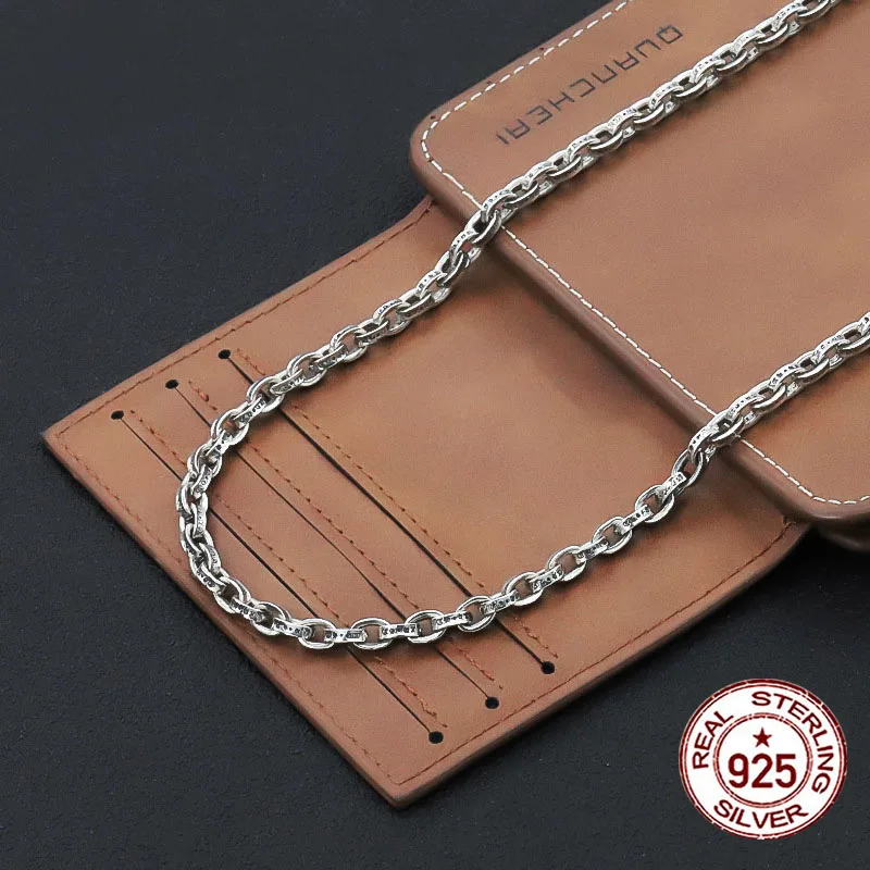 925 sterling silver internet celebrity wearing Tianzhu necklace universal DIY lock chain men's and women's woven fine