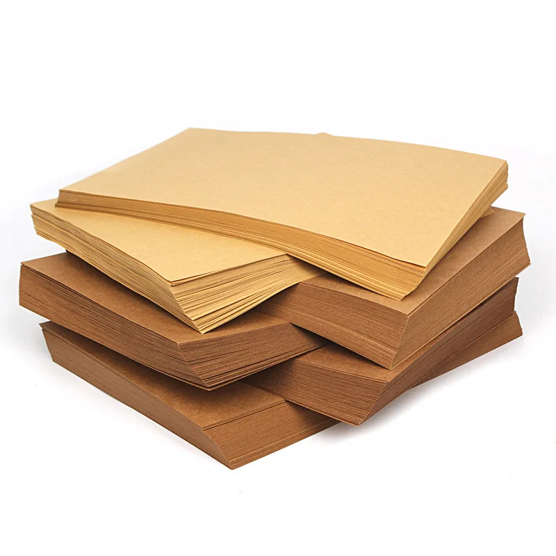 100 Sheets Wood Pulp A4 Kraft Paper 80g/200g Thickened Hard Kraft Cardboard Handmade Folding Paper Printing Paper