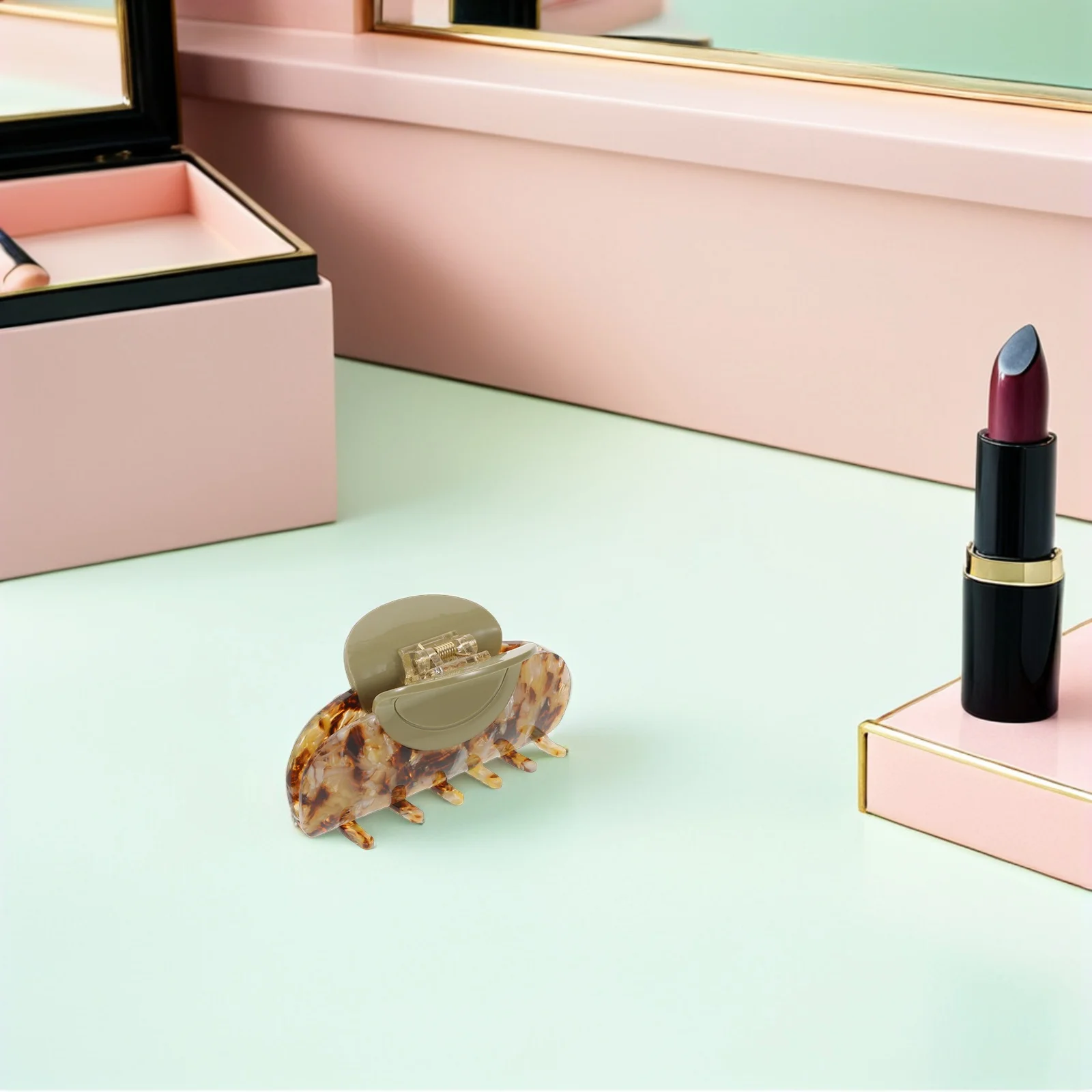 Clip per artiglio grande per donna Morsetto per capelli in plastica di cellulosa extra spessa Modello di guscio di tartaruga stile barrette francese -