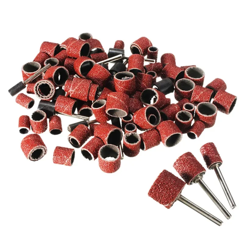 102/132 قطعة مجموعة طبلة الصنفرة 1/4 3/8 1/2 بوصة أشرطة الصنفرة مع مماسك الصنفرة لملحقات دريمل الأظافر #4