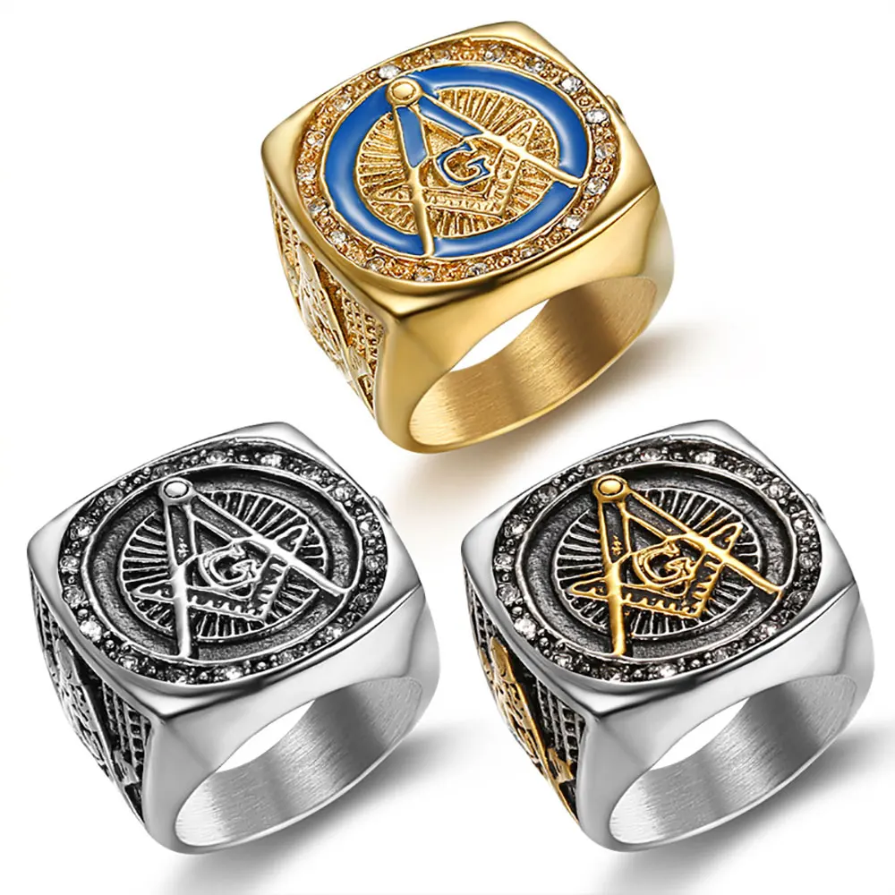 Fashion Skull Biker Ring Stainless Steel Jewelry Classic Silver Color Black Gold Masonic Biker Skull Ring Men Women Kids SWR0036