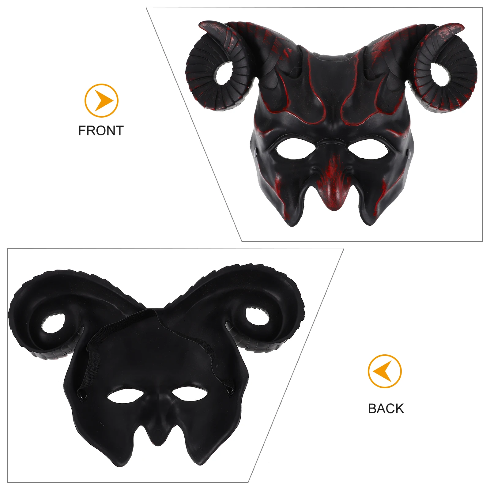 

Horn Mask Scary Halloween Masquerade Half Face Ox Horn Black WHDDT202103 Photo Props Novelty Costume