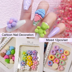 12pcs/set 3d Flower Cartoon Nail Art Decorations Luxury Nail Charms Flowers Nails Art Design Suplies Accesoires Charms for Nails