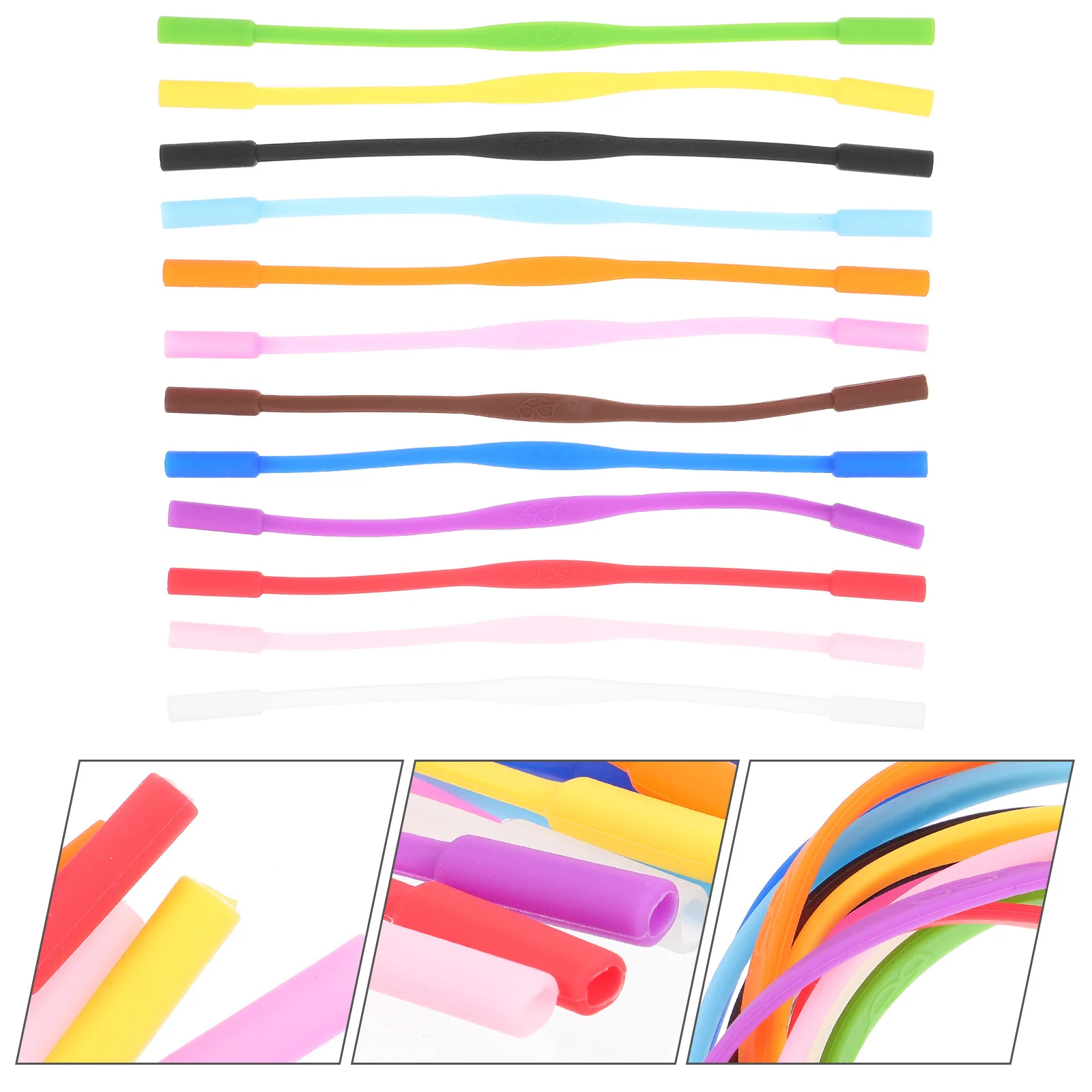 

12Pcs Eyeglass Holders Silicone Glasses Strap Nonslip Sports Eyewear Retainers Suitable for Swimming Running Outdoor