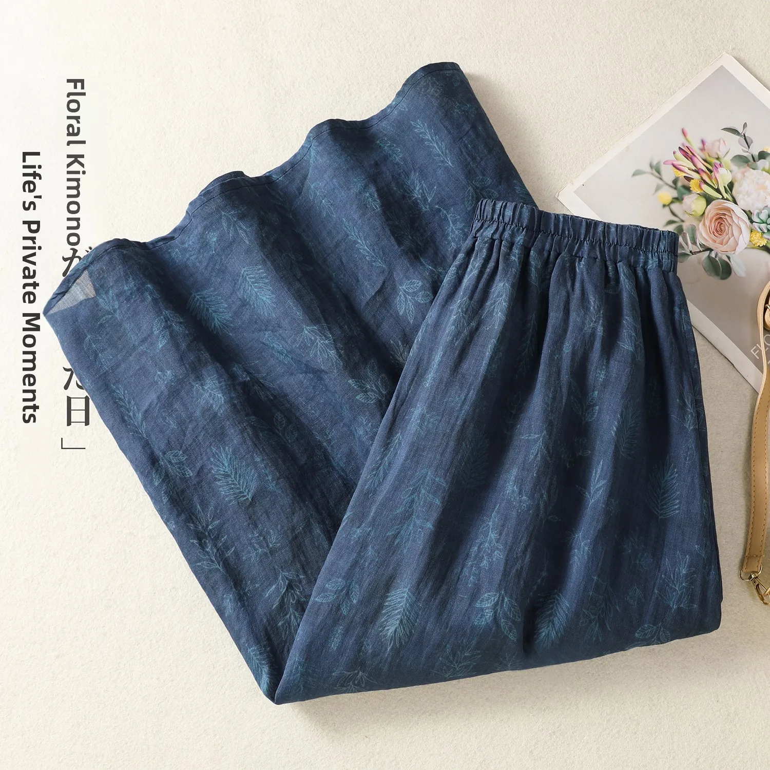 Ele Baumwolle Leinen Druck Rock frauen A-Line Midi Rock Lose Taille Breiten Saum Frühling Sommer Neue Sle Faionable Vielseitig