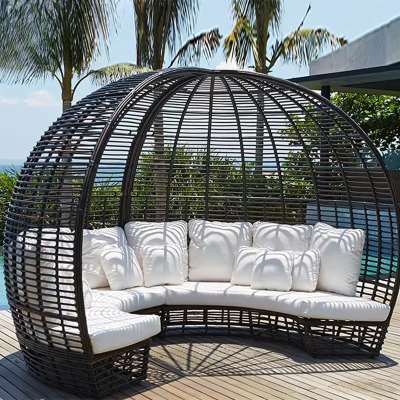 xx-Modern Outdoor Sofa Creative Bird's Nest Bed for Hotels Villas Resorts Rattan Furniture  for Courtyards Open-Air Areas^