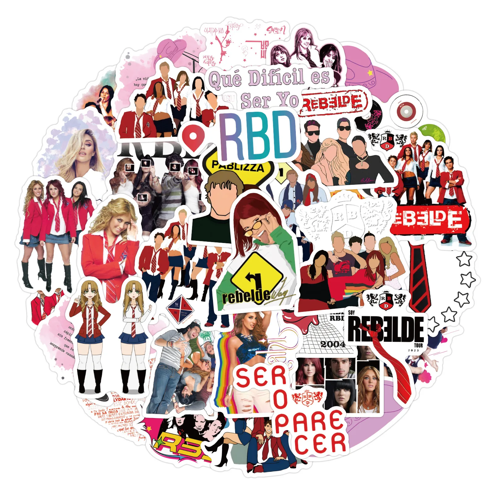 10/30/50/110PCS RBD Music Group Stickers Rebelde Decals Scrapbook Luggage Laptop Guitar Bike Skateboard Singer Sticker Fans Gift