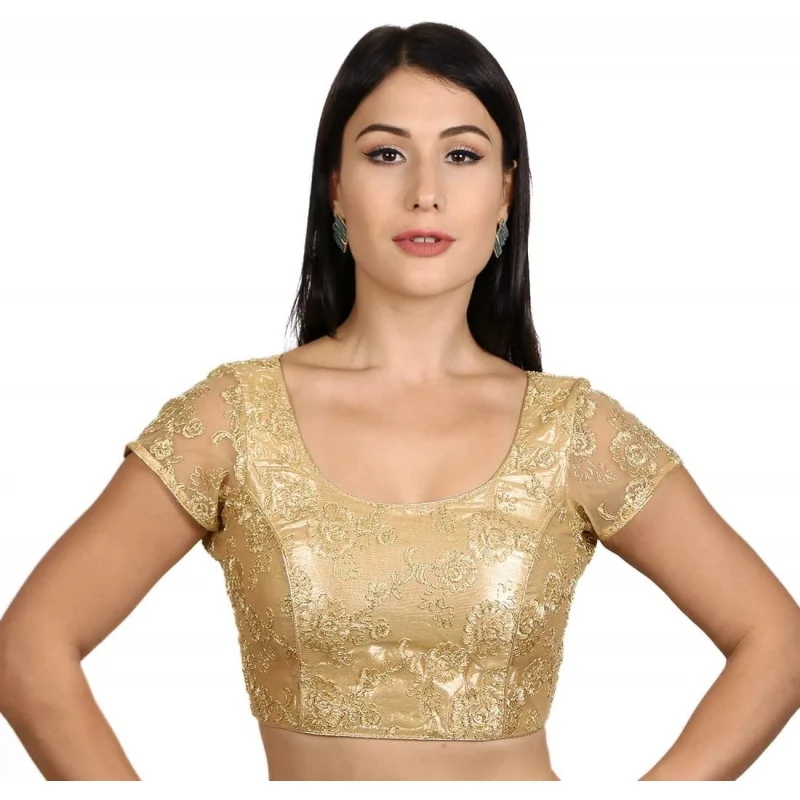 

Women's Indian Choli - Gold Saree Blouse for Women Readymade Designer
