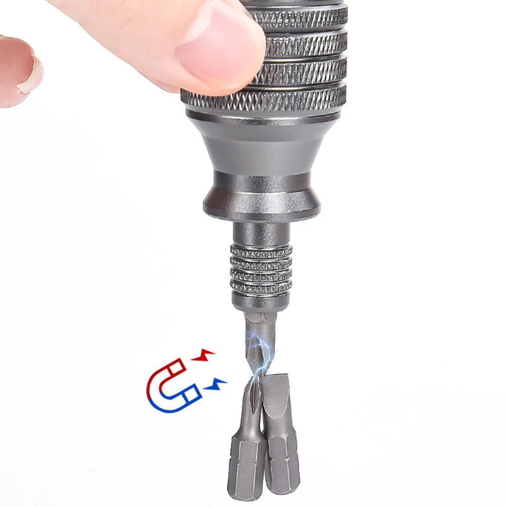 Precision 7 in 1 Mini Screwdriver Titanium Screwdrivers 1/4 Inch Magnetic Phillips Torx Screw Driver Bit Kit Home Repair Tool