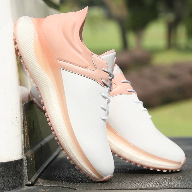 PGM zapatos de golf para mujer impermeables, antideslizantes laterales, acolchados, zapatillas deportivas de rebote XZ440