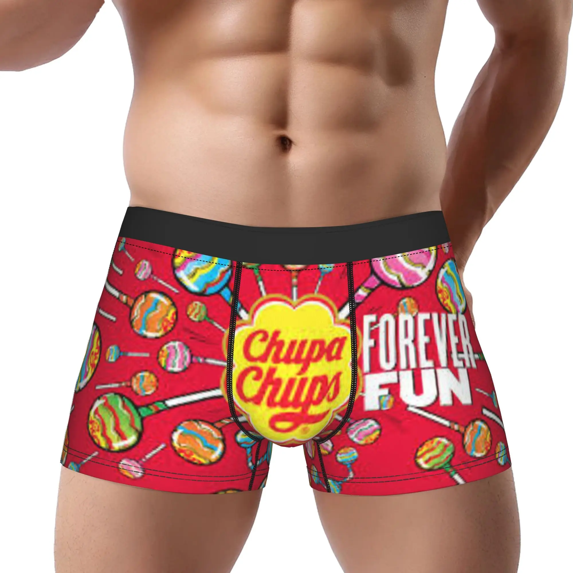 Candy Chupa Chups Underpants Ropa interior transpirable para hombre, pantalones cortos estampados, calzoncillos tipo bóxer