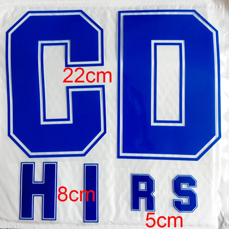 Blue Color Iron on Letter Basketball Name Football jersey Number Clothes Hot Transfer Sticker