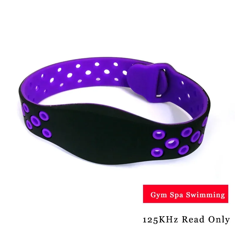 Imagem -02 - Pulseira Eletrônica Inteligente de Silicone Pulseira Impermeável Somente Leitura 18 Laranja 32 Roxo 125khz id Em4100 Tk4100 Rfid