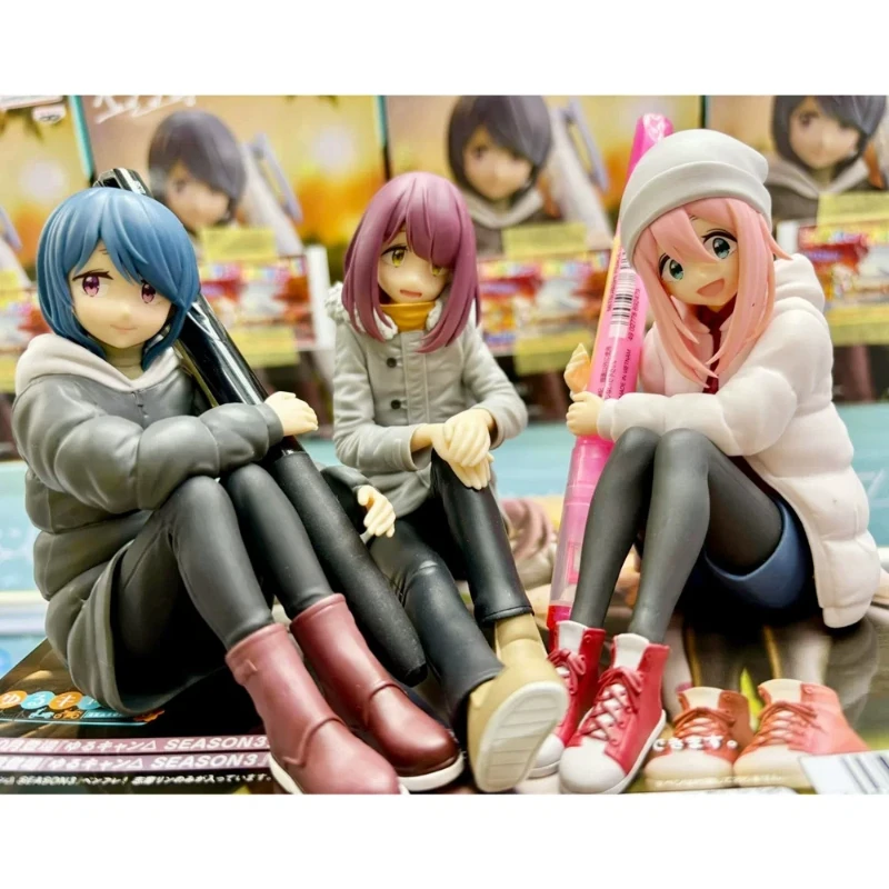 

Фигурка Laid Back Camp: Пен-Пал! Коллекционные фигурки в сидячих позах Шима Рин, Кагамихара Надэшико, Токи Аяно – подарки для фанатов