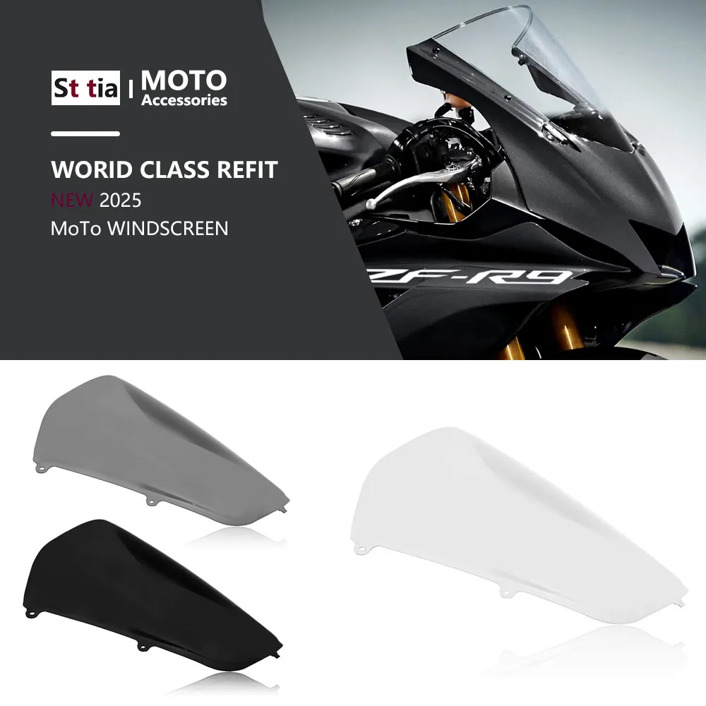 

Fit For YAMAHA R9 YZF-R9 YZFR9 2025 Motorcycle Wind Windshield Windscreen Screen Fairing YZF R9