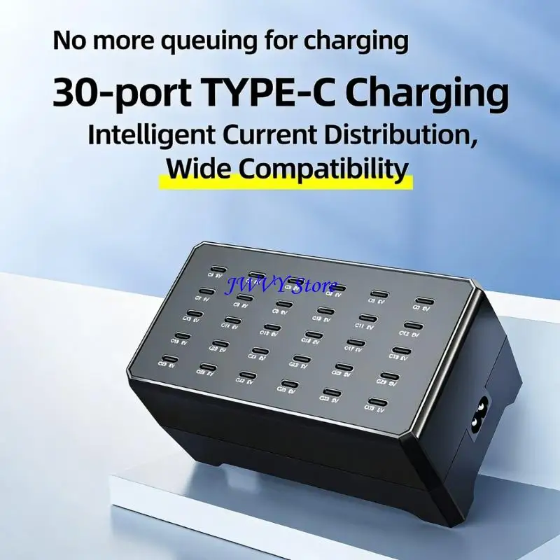 573A Efficient 30 Port Type C Charging Stand Many Gadget Support Space Optimized