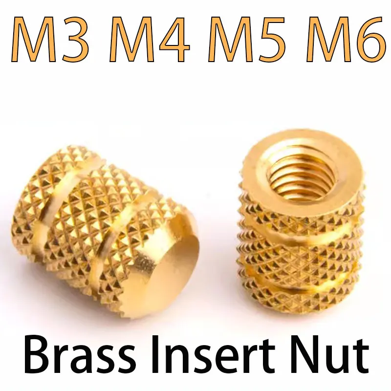 M3 M4 M5 M6 Brass Heat Set Insert Nuts For 3d Printer Hot Melt Knurled Threaded Inserts Closed End Molding Embedment Nut