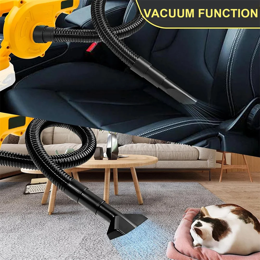 2 In 1 Cordless Electric Air Blower Vacuum Cleannig Blower Blowing & Suction Leaf Dust Collector Tool For 18V Battery