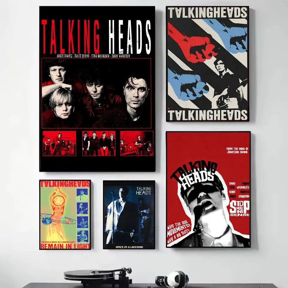 T-Talking Heads Painting Calligraphy Self Adhesive Wall Art Waterproof Print For Bedroom Hallway Home Decor