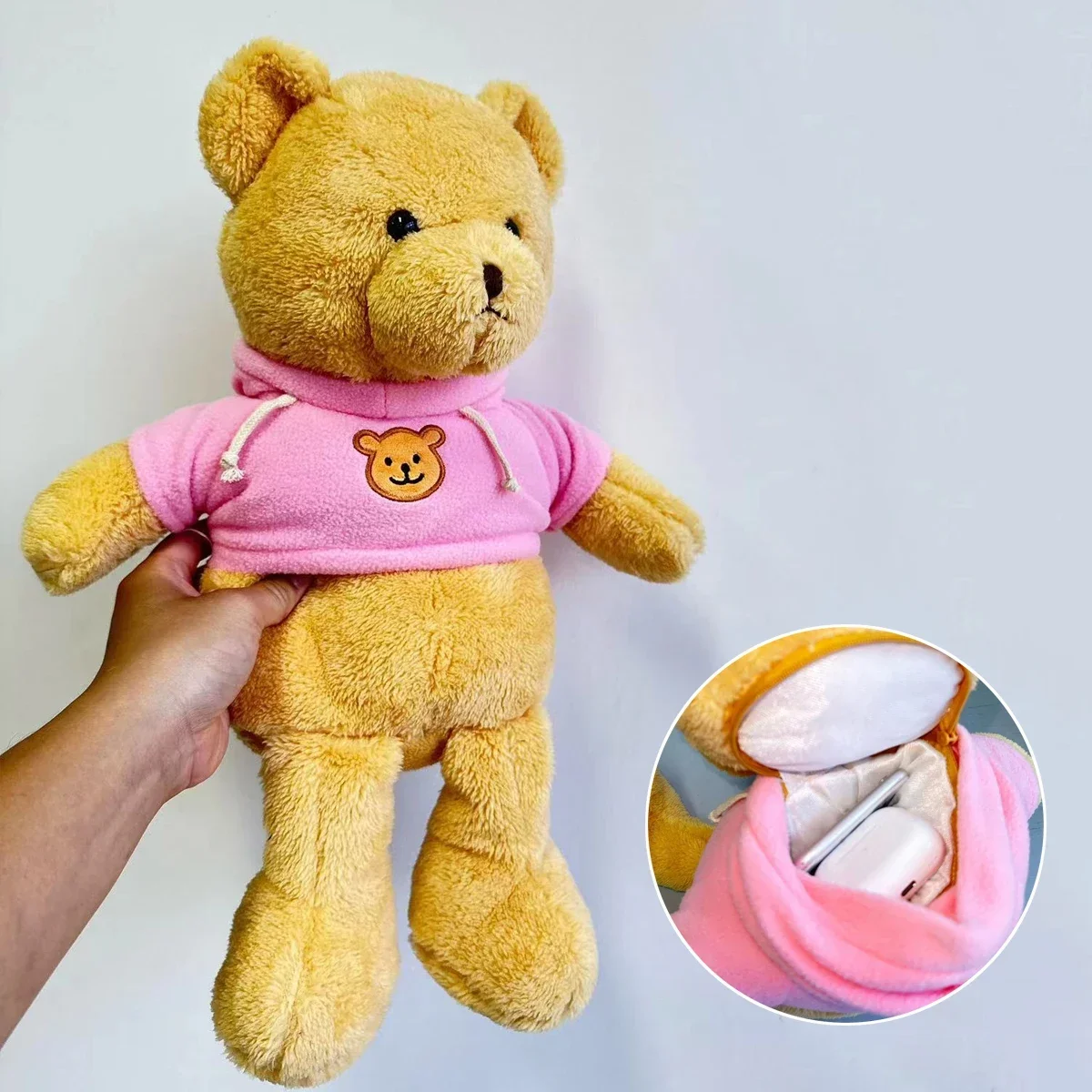 

40cm Hidden Safes Plush Bear Storage Bag for Money Jewelry Boxes for Kids Children Toys Creative Gifts Secret Box Doll Bear