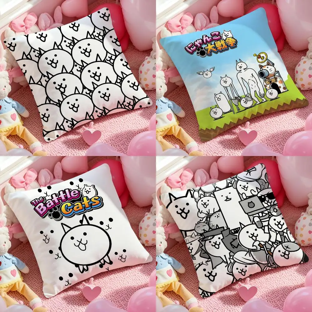 The B-Battle Cats CUTE Cushion Cover Cushion Cover Soft & Easy-Wash Pillow Case – Versatile For Couch, Bed, Travel And Office