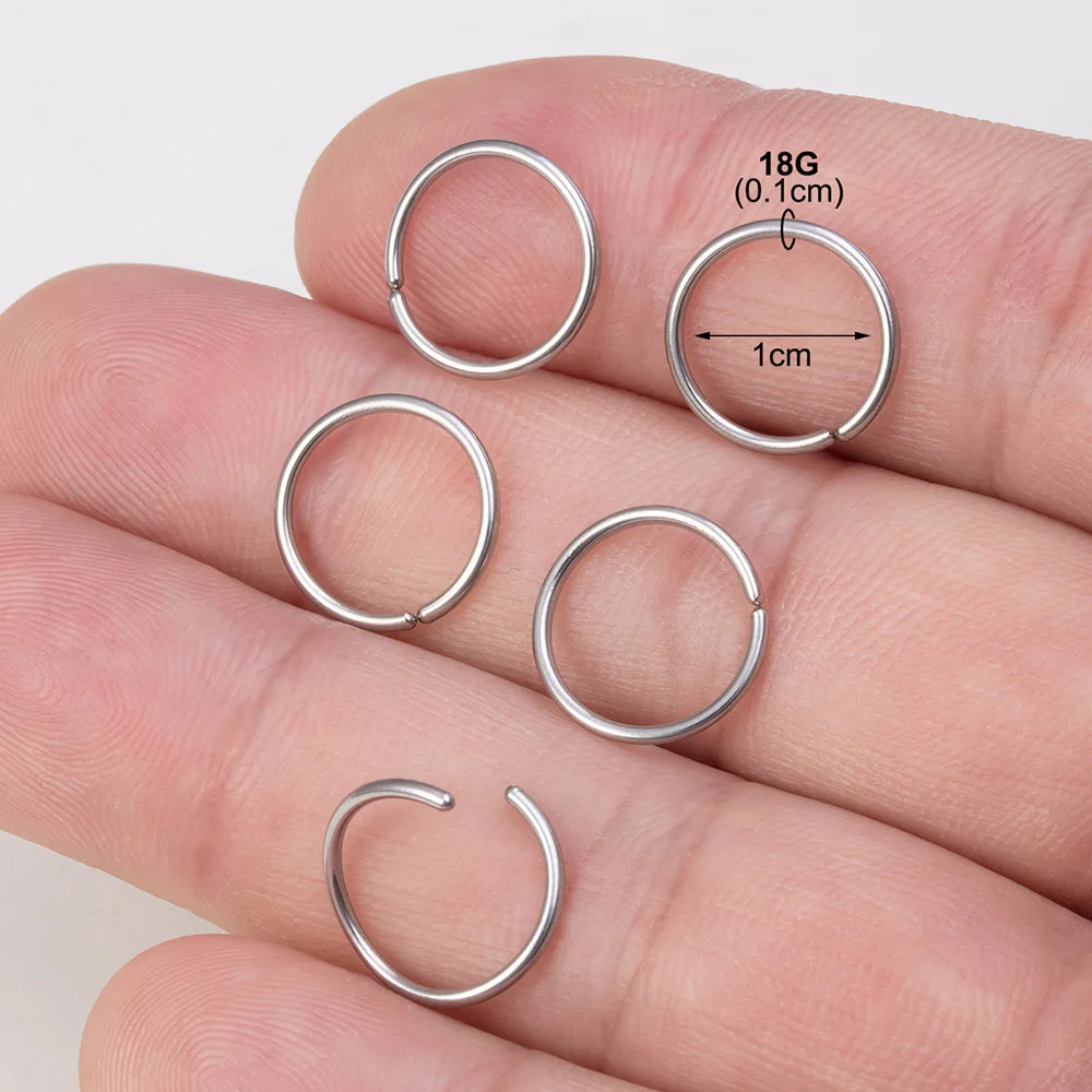 5Pcs 20G Screw Nose Stud Heart Moon Star Ball Stainless Steel Nostril Piercing Septum Nose Rings Cartilage Earring Body Jewelry