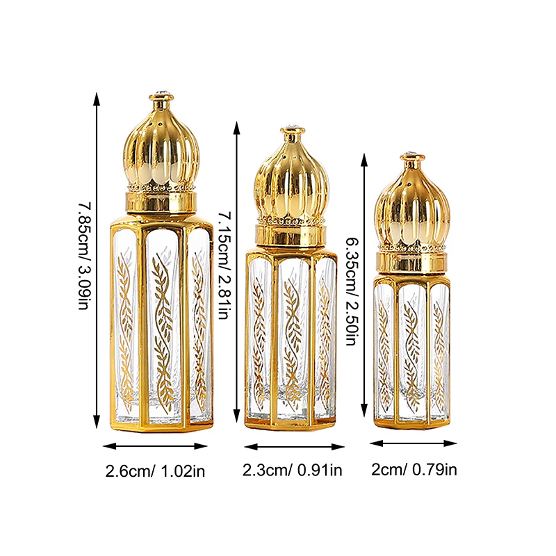 Luxury Essential Oil Roller Glass Bottle Refillable Perfume Bottle Glass Roll-On Essential Oil Bottle Cosmetics Container