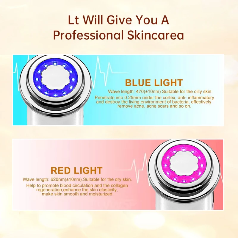 ยกกระชับใบหน้าโฟตอนฟื้นฟูอุปกรณ์ความงาม EMS ไมโครกระแสอุณหภูมิคงที่ความร้อนอุปกรณ์ทำความสะอาดรูขุมขน