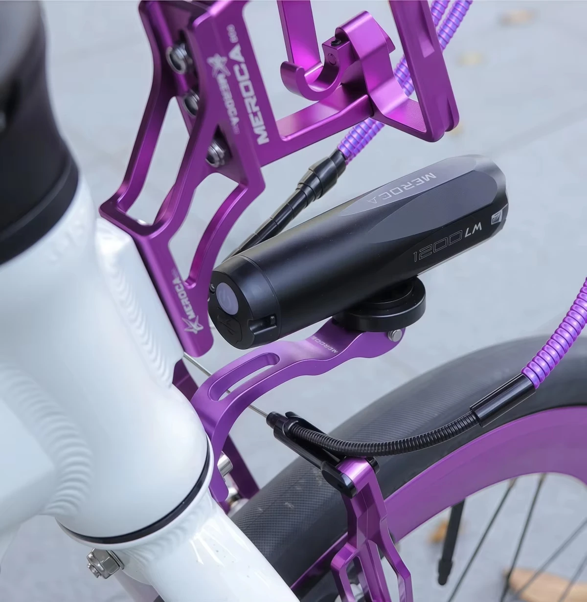 MEROCA Folding Bike Light Holder for Brompton Front Light Bracket Aluminum Alloy Durable Reliable