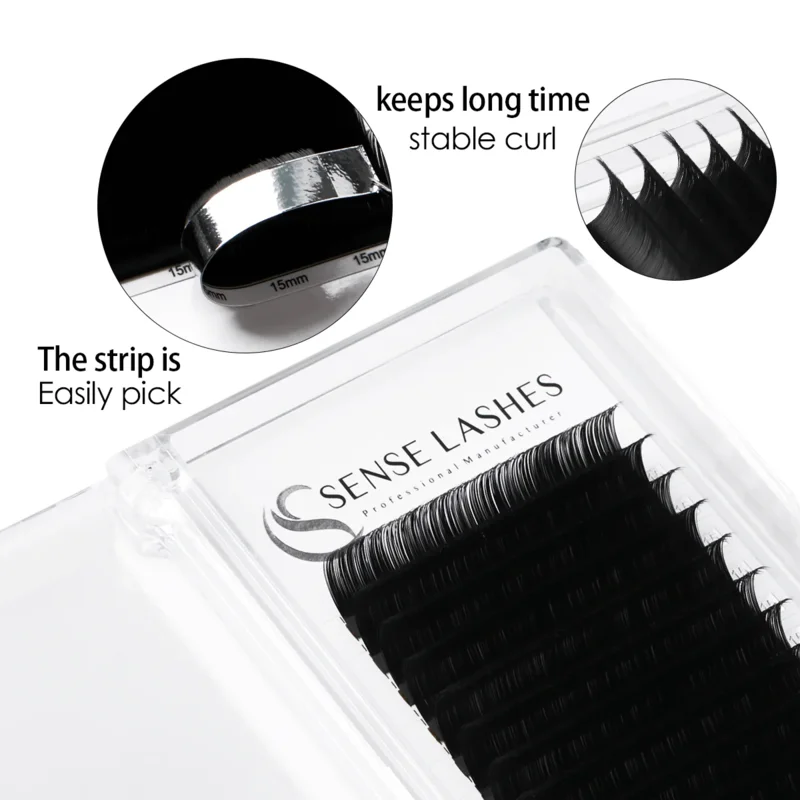SENSE LASHES 16Rows 0.07mm Classic Individual Lashes C CC D DD Curl 8-25mm Premium Volume Eyelash Extensions Supplies for Makeup