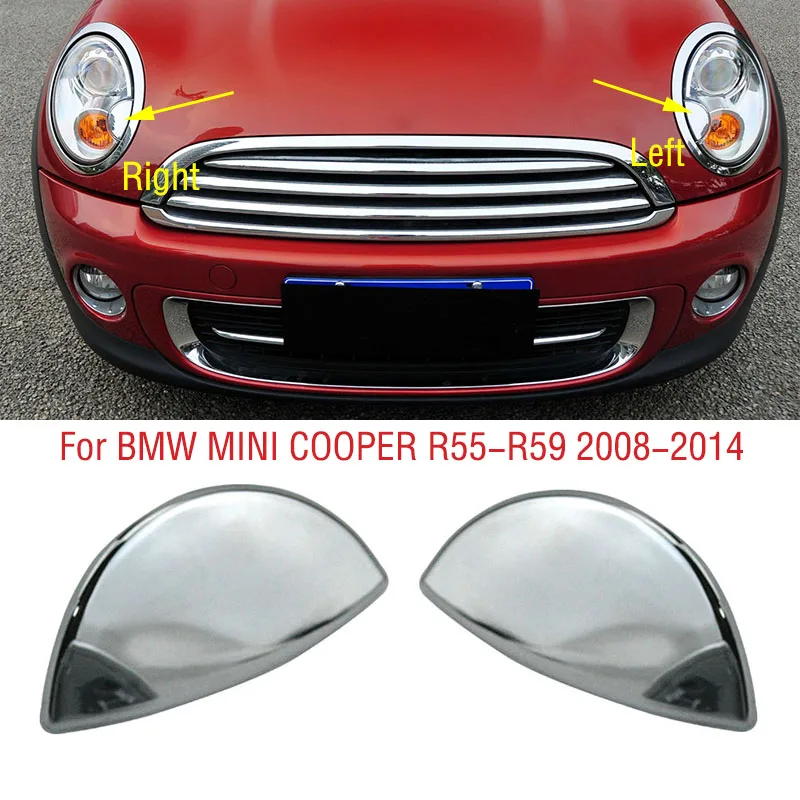 For BMW MINI COOPER R55 R56 R57 R58 R59 2008-2014 Front Bumper Headlight Headlamp Washer Spray Jet Nozzle Pump Chrome Cover Lid