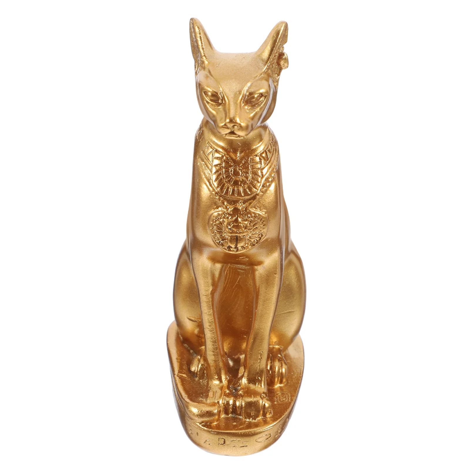 

Household Egyptian Cat God Decoration Resin Figurine Craft Ornament for Desk Home Sand Color Feline Statue Ancient Art Gift
