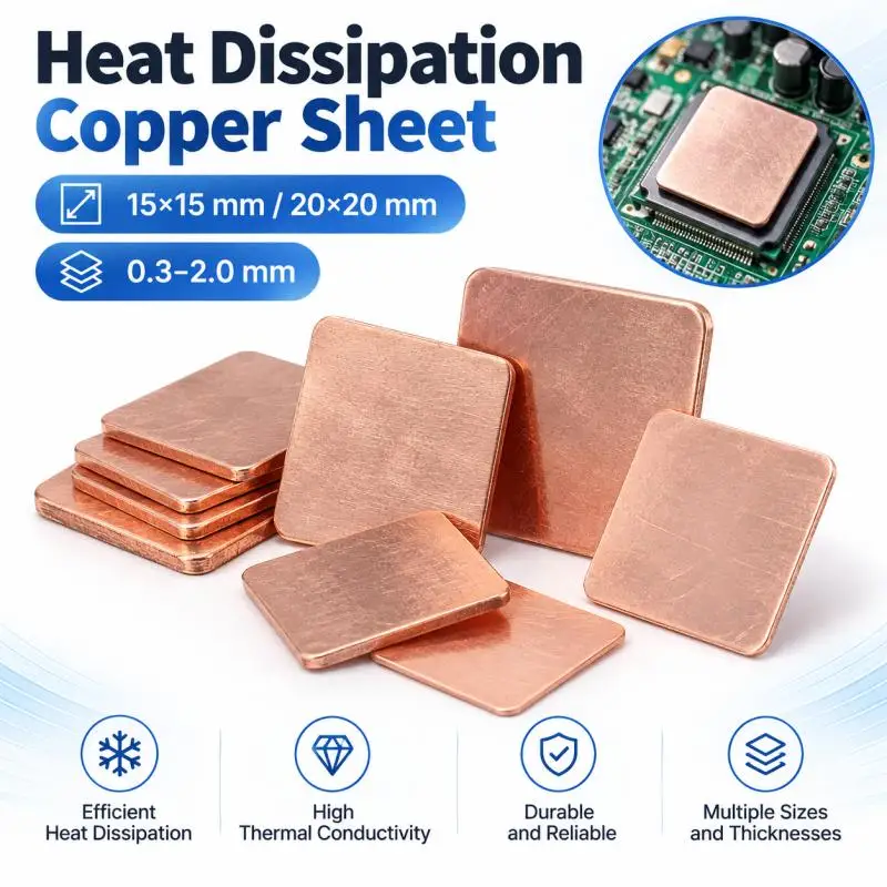 1/2/3pcs Thermal Pad Barrier Pure Coppers Heatsink Shim For Laptop Plate Computer Graphics Card Heat Sink