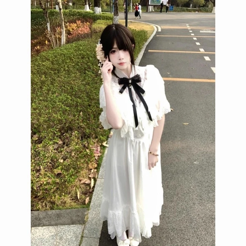 Licaboth Retro Fugitive Princess Dress, Court Style Vintage Satin Dress, Super Fairy Long Dress