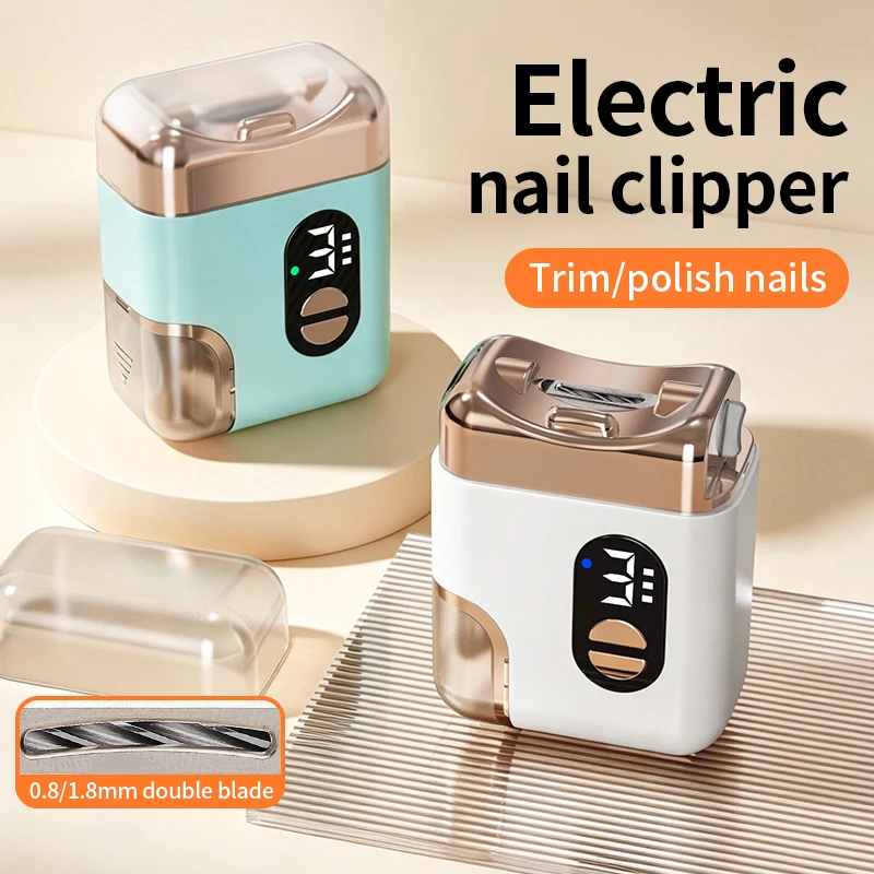 Multifunctional 2 in 1 Electric Nail Clipper And Trimmer with Portable 3-Speed Polishing Scissor File Light for Kids & Adults