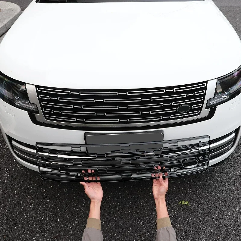 For LAND ROVER RANGER ROVER 2023-2026 Car Modify Front Buckle Insect Proof Net Front Bumper Center Intake Grille Cover Accessory