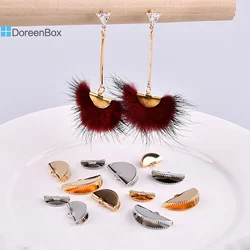 10pcs 304 Stainless Steel Ribbon Crimp End Fan-Shaped New Fashion Clasp Fixed Necklace Earrings Rope Clasp Jewelry DIY Making